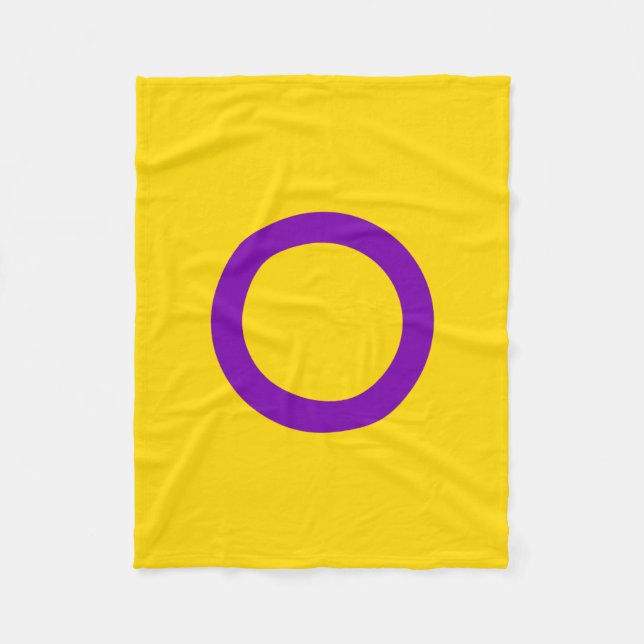 Couverture Polaire Drapeau de fierté intersexe (Devant)