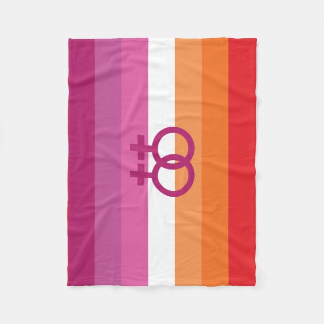 Couverture Polaire Drapeau de fierté lesbienne WLW (Devant)
