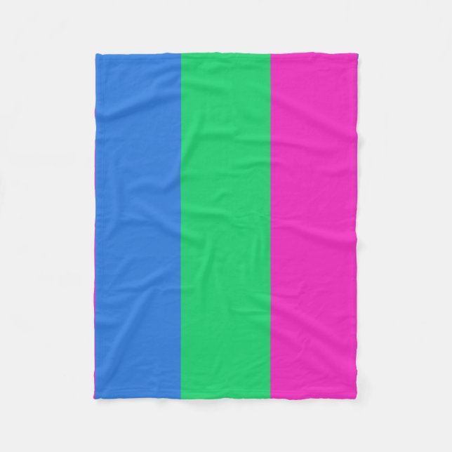Couverture Polaire Drapeau de fierté polysexuelle (Devant)