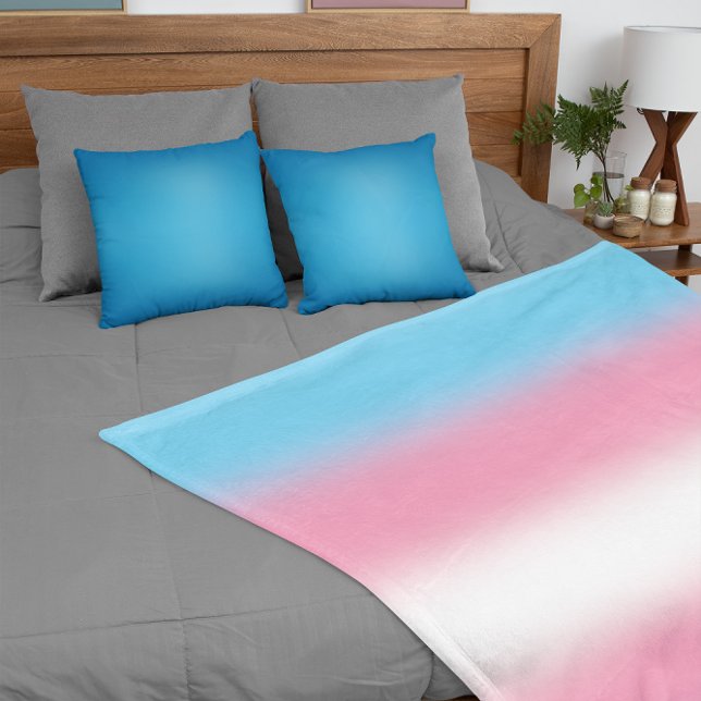 Couverture Polaire Drapeau de fierté transgenre à dégradé - Drapeau t (Créateur téléchargé)