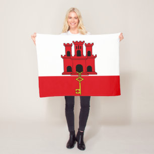 Couverture Polaire Drapeau de Gibraltar