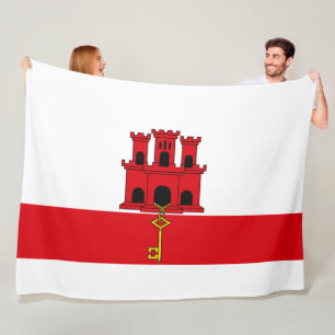 Couverture Polaire Drapeau de Gibraltar