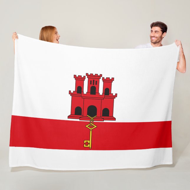 Couverture Polaire Drapeau de Gibraltar (En situation)