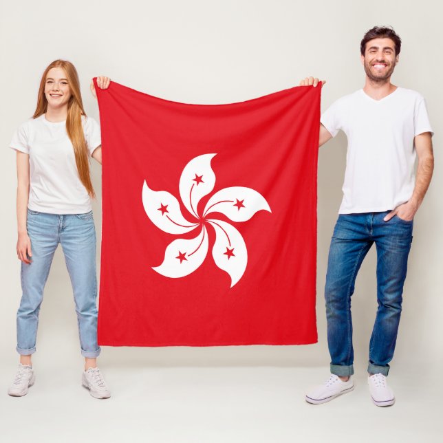 Couverture Polaire Drapeau de Hong Kong (En situation)