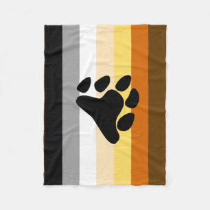 Couverture Polaire Drapeau de la fierté de l'ours avec paw