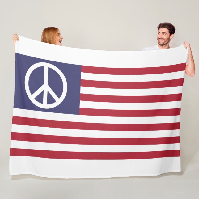 Couverture Polaire Drapeau de la paix des États-Unis (En situation)