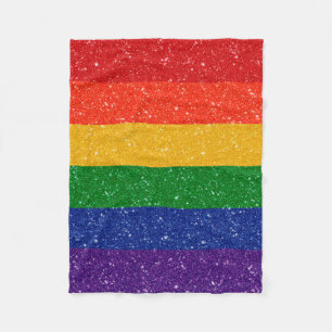 Couverture Polaire Drapeau de la Rainbow Pride Parties scintillant Fa