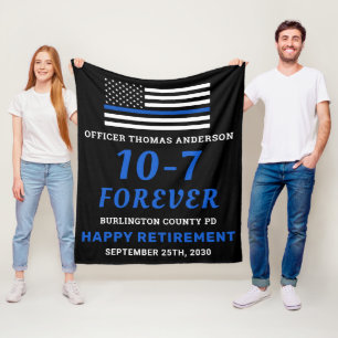 Couverture Polaire Drapeau de la retraite de la police 10-7 mince lig