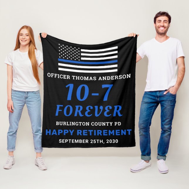 Couverture Polaire Drapeau de la retraite de la police 10-7 mince lig (En situation)