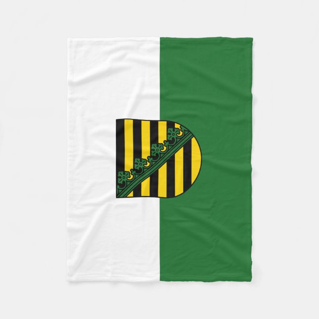Couverture Polaire Drapeau de la Saxe Blanket (Devant)