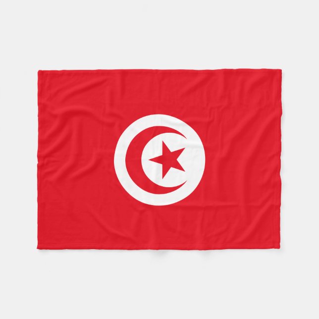 Couverture Polaire Drapeau de la Tunisie (Devant (Horizontal))
