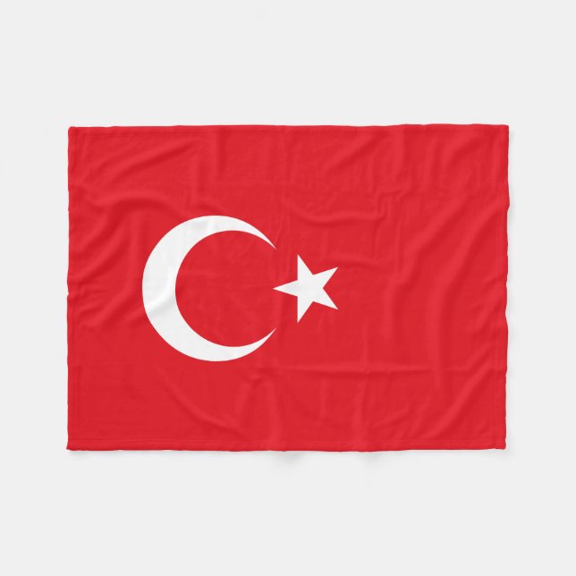 Couverture Polaire Drapeau de la Turquie (Devant (Horizontal))