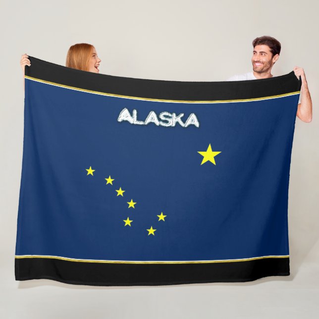 Couverture Polaire Drapeau de l'Alaska (En situation)