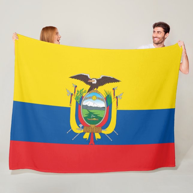 Couverture Polaire Drapeau de l'Equateur grand (En situation)