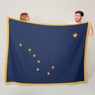 Couverture Polaire Drapeau de l'état de l'Alaska Imprimer Patriotc