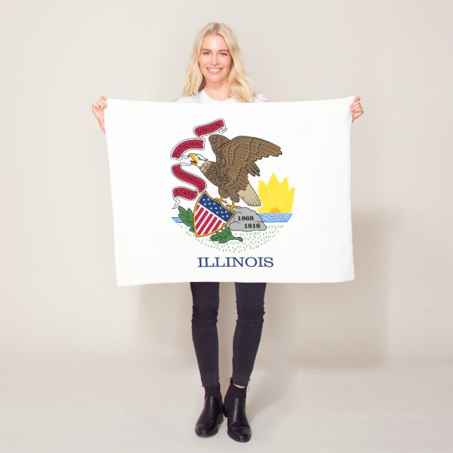 Couverture Polaire Drapeau de l'État de l'Illinois (En situation)