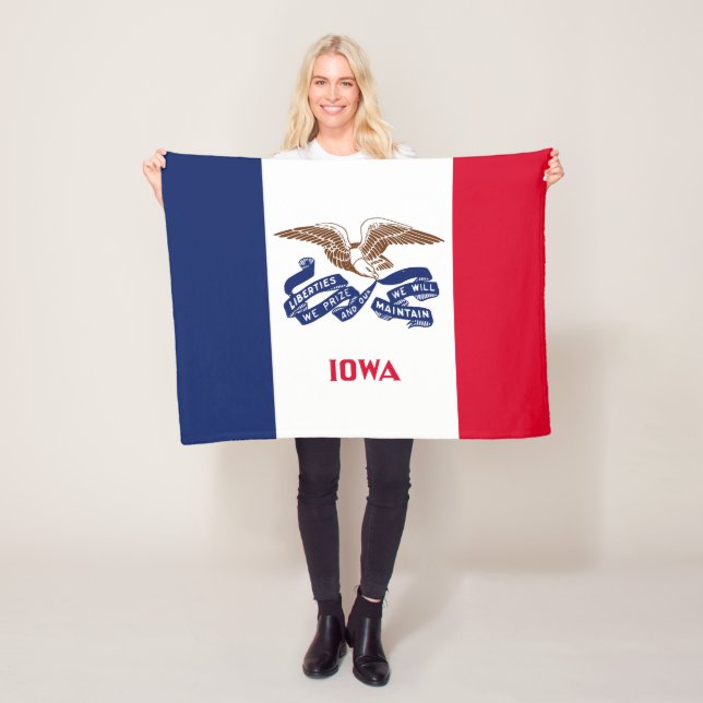 Couverture Polaire Drapeau de l'État de l'Iowa (En situation)
