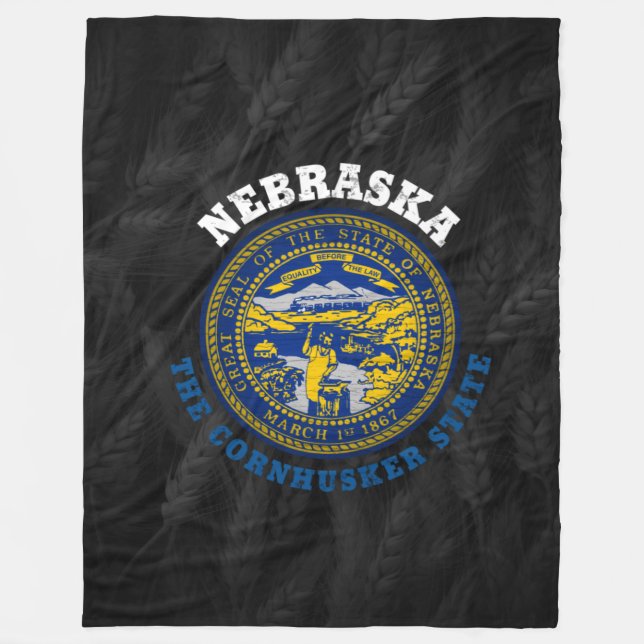 Couverture Polaire Drapeau de l'État du CORNHUSKER du NEBRASKA (Devant)