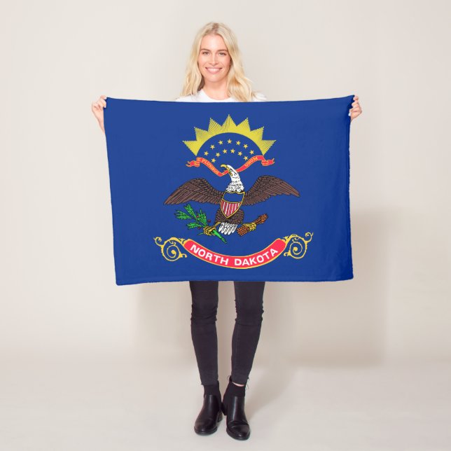 Couverture Polaire Drapeau de l'État du Dakota du Nord (En situation)