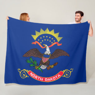 Couverture Polaire Drapeau de l'État du Dakota du Nord (Dakota du Nor