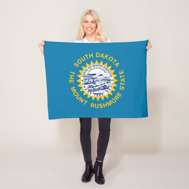 Couverture Polaire Drapeau de l'État du Dakota du Sud (En situation)