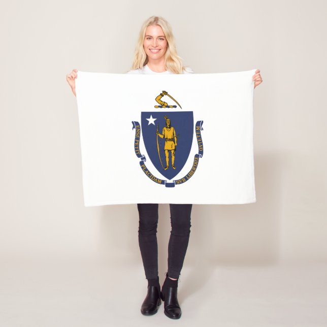 Couverture Polaire Drapeau de l'État du Massachusetts (En situation)