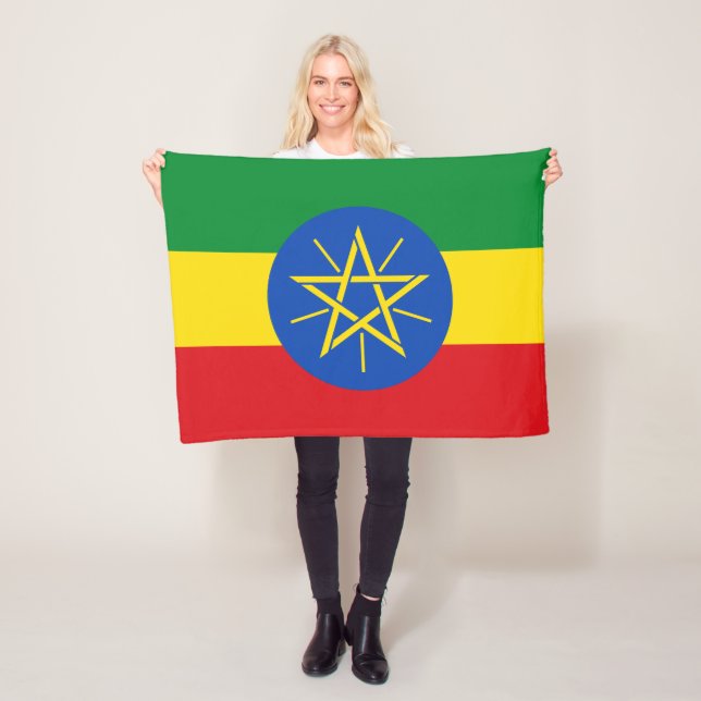 Couverture Polaire Drapeau de l'Éthiopie (En situation)
