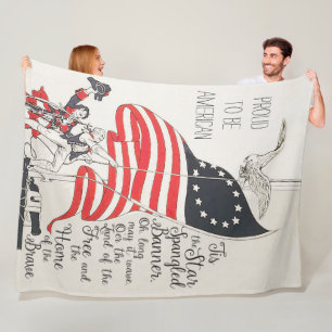 Couverture Polaire Drapeau de l'hymne national des États-Unis d'Améri