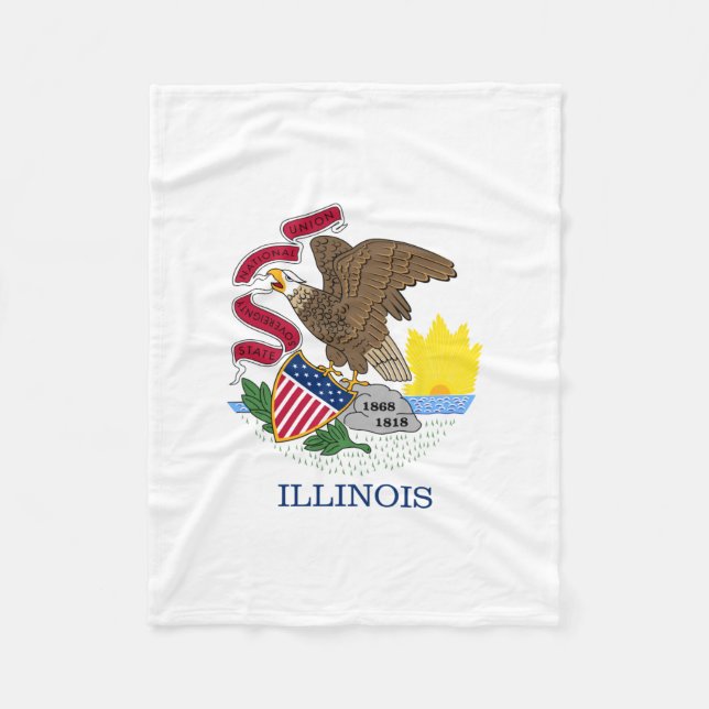 Couverture Polaire Drapeau de l'Illinois (Devant)