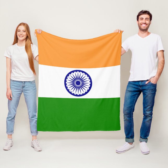 Couverture Polaire Drapeau de l'Inde (En situation)