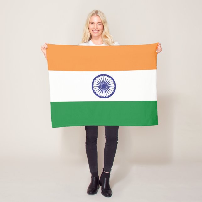 Couverture Polaire Drapeau de l'Inde (En situation)