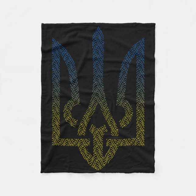 Couverture Polaire Drapeau de l'Ukraine et trident ukrainien Je suis  (Devant)