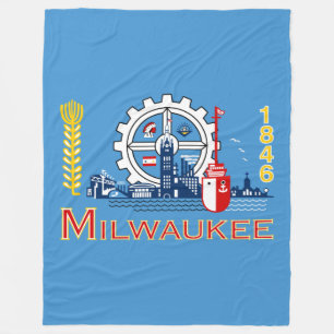 Couverture Polaire Drapeau de Milwaukee, Wisconsin Fleece Blanket