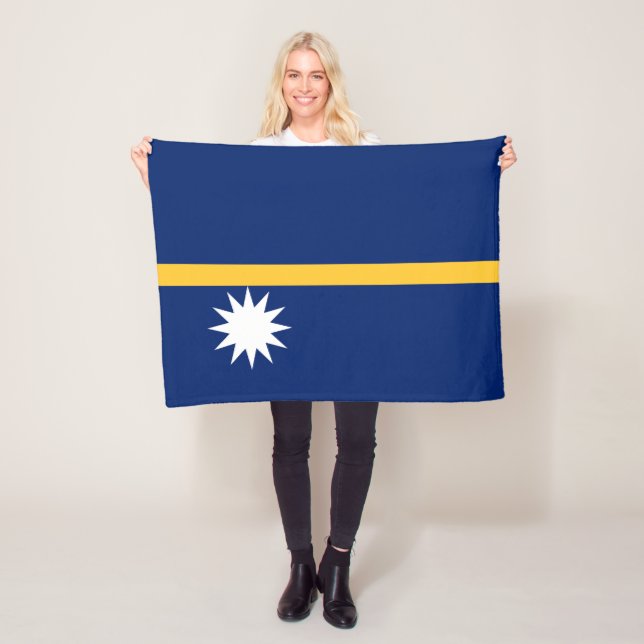 Couverture Polaire Drapeau de Nauru (En situation)