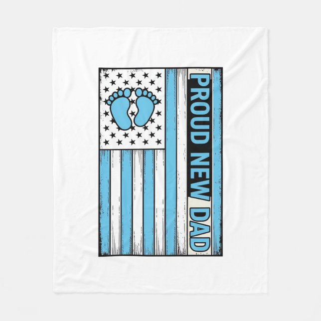 Couverture Polaire Drapeau de pieds de bébé fier nouveau papa Concept (Devant)