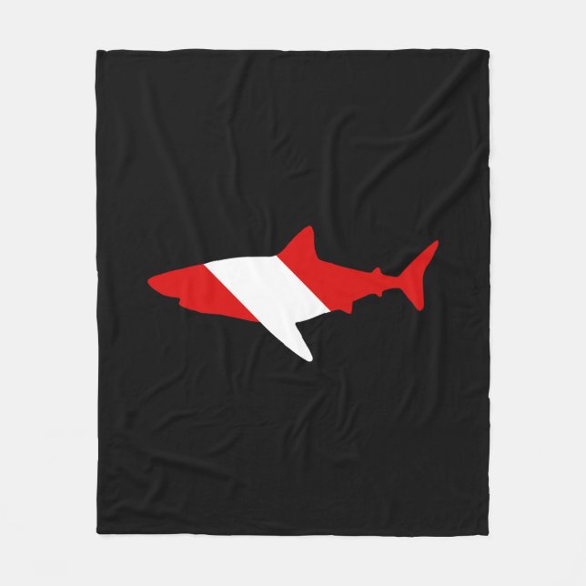 Couverture Polaire Drapeau de plongée - Requin (Devant)