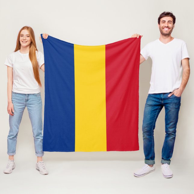 Couverture Polaire Drapeau de Roumanie (En situation)