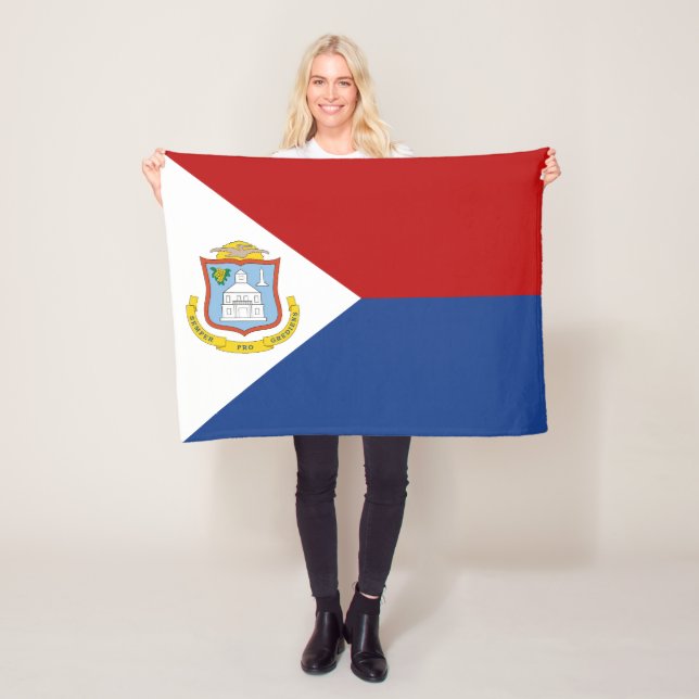 Couverture Polaire Drapeau de Saint-Martin (En situation)