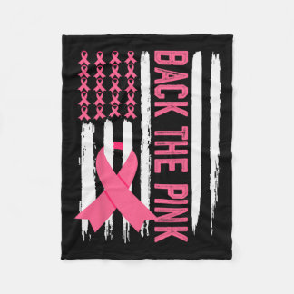 Couverture Polaire Drapeau de sensibilisation au cancer du sein rose