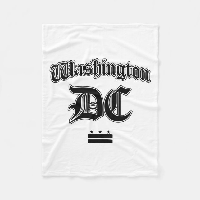 Couverture Polaire Drapeau de Washington Dc Souvenir Manches Longues  (Devant)