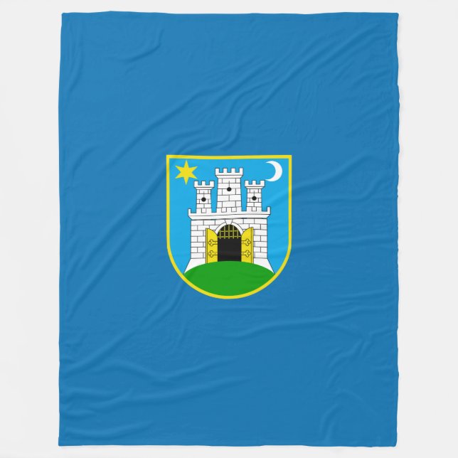 Couverture Polaire Drapeau de Zagreb, Croatie Fleece Blanket (Devant)