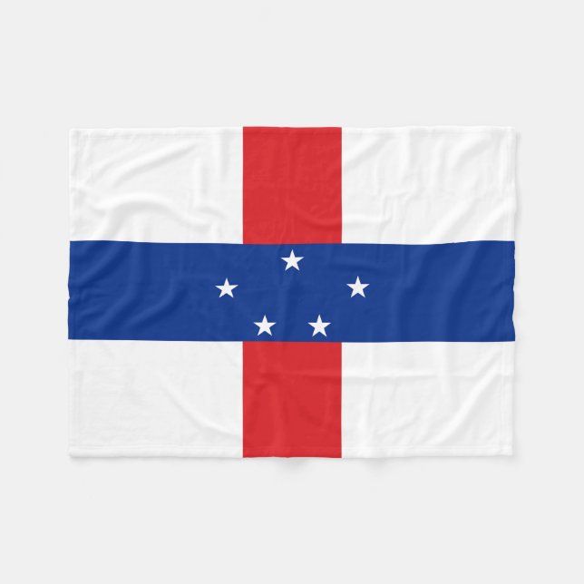 Couverture Polaire Drapeau des Antilles néerlandaises (Devant (Horizontal))
