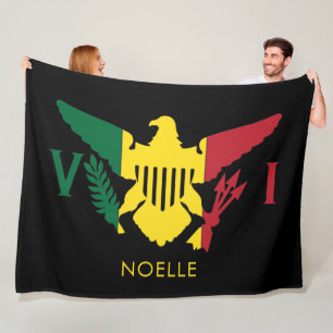 Couverture Polaire Drapeau des îles Vierges américaines, Rasta Roug