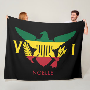Couverture Polaire Drapeau des îles Vierges américaines, Rasta Rouge,