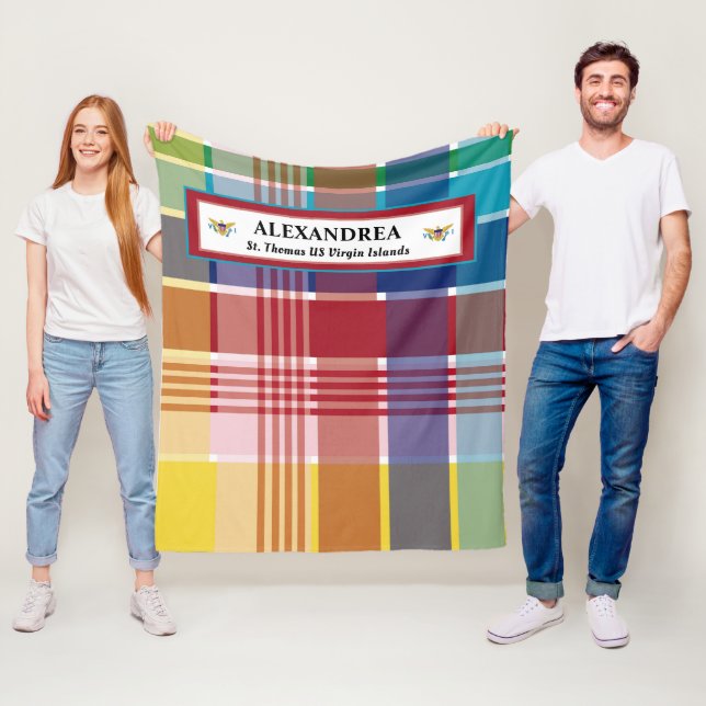 Couverture Polaire Drapeau des îles Vierges américaines St. Thomas Ma (En situation)