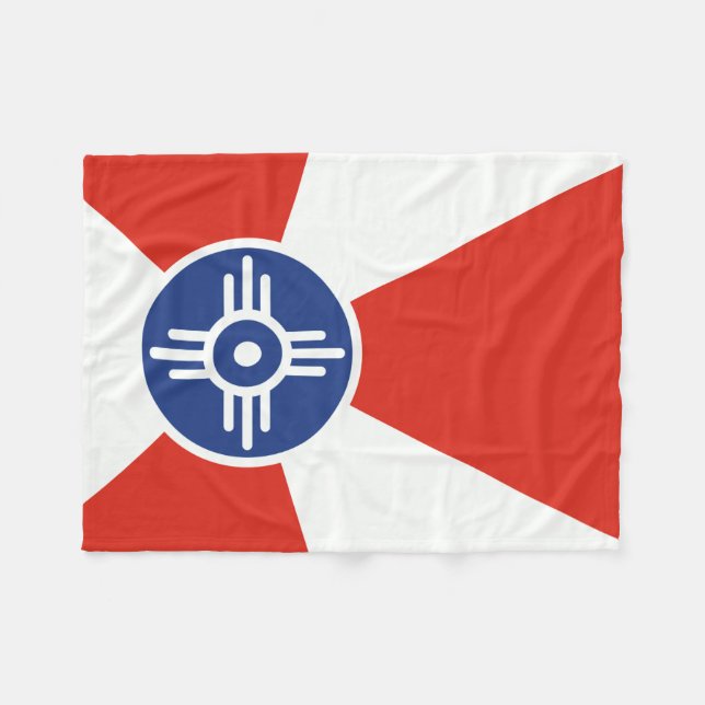 Couverture Polaire Drapeau des TIC Wichita Kansas (Devant (Horizontal))