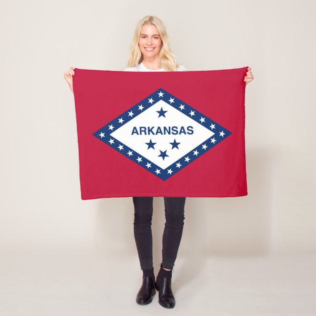Couverture Polaire Drapeau d'État de l'Arkansas (En situation)
