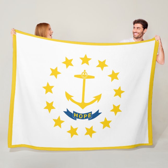 Couverture Polaire Drapeau d'État de l'île Rhode Imprimer Patriotc (En situation)