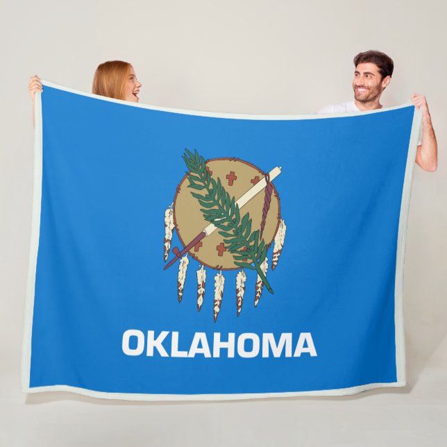 Couverture Polaire Drapeau d'État de l'Oklahoma Imprimer Patriotc (En situation)