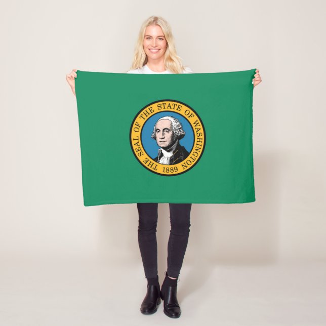 Couverture Polaire Drapeau d'État de Washington, États-Unis (En situation)